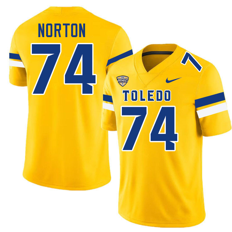 Storm Norton Toledo Jersey,Toledo Rockets #74 Storm Norton Jersey Youth College-Gold